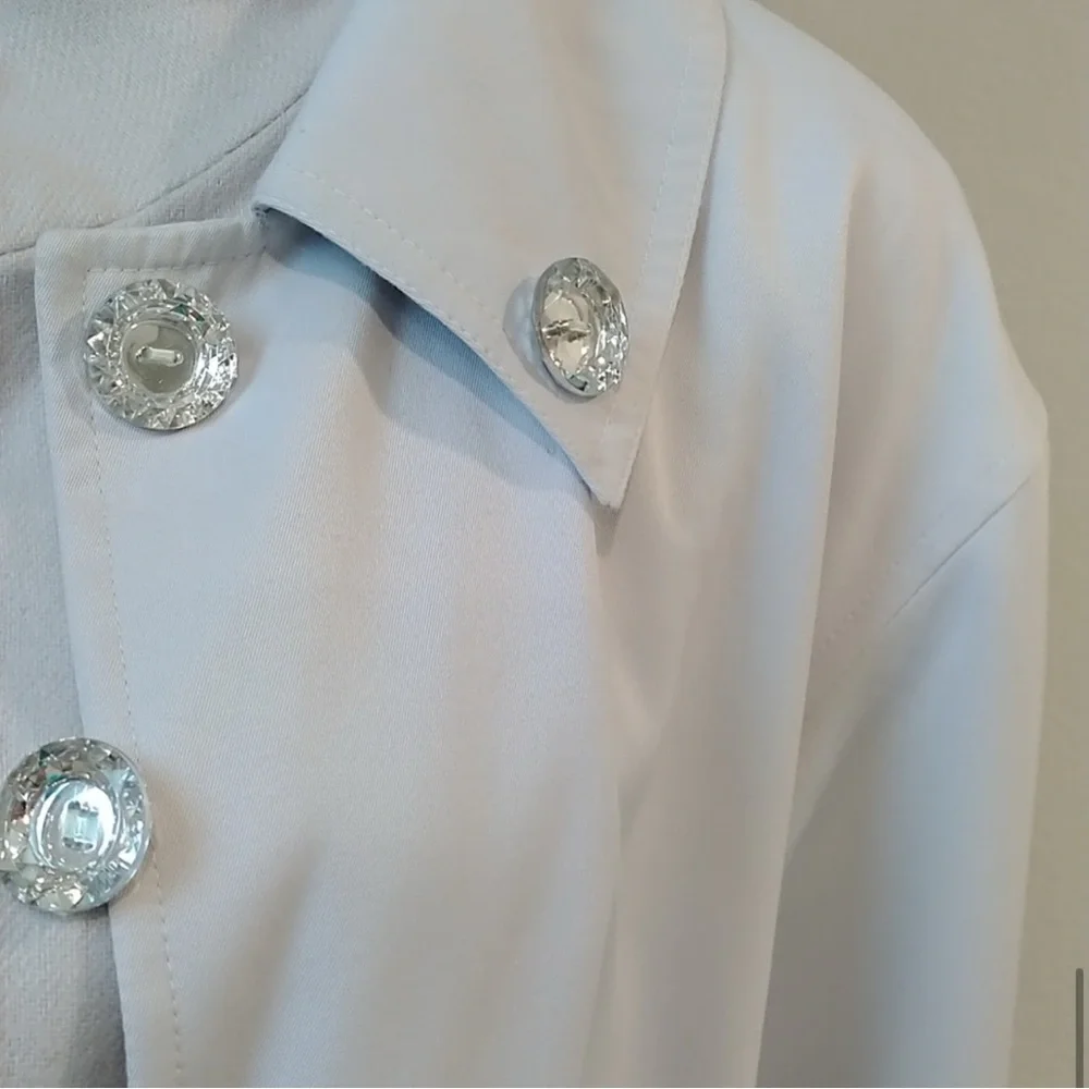 Reflections by SPIEGEL pale blue coat Women’s size medium chic layered look M - Picture 10 of 16